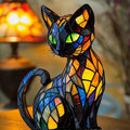 Siyaje | Lampe de chat enchantée en verre coloré
