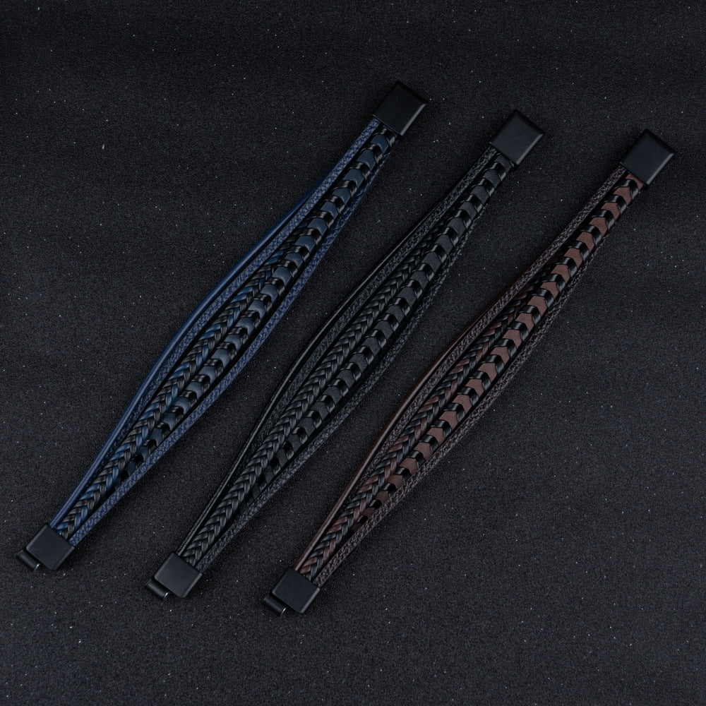 Siyaje | Bracelet viking en cuir tressé