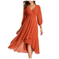 Siyaje | Robe à col en V avec ourlet asymétrique