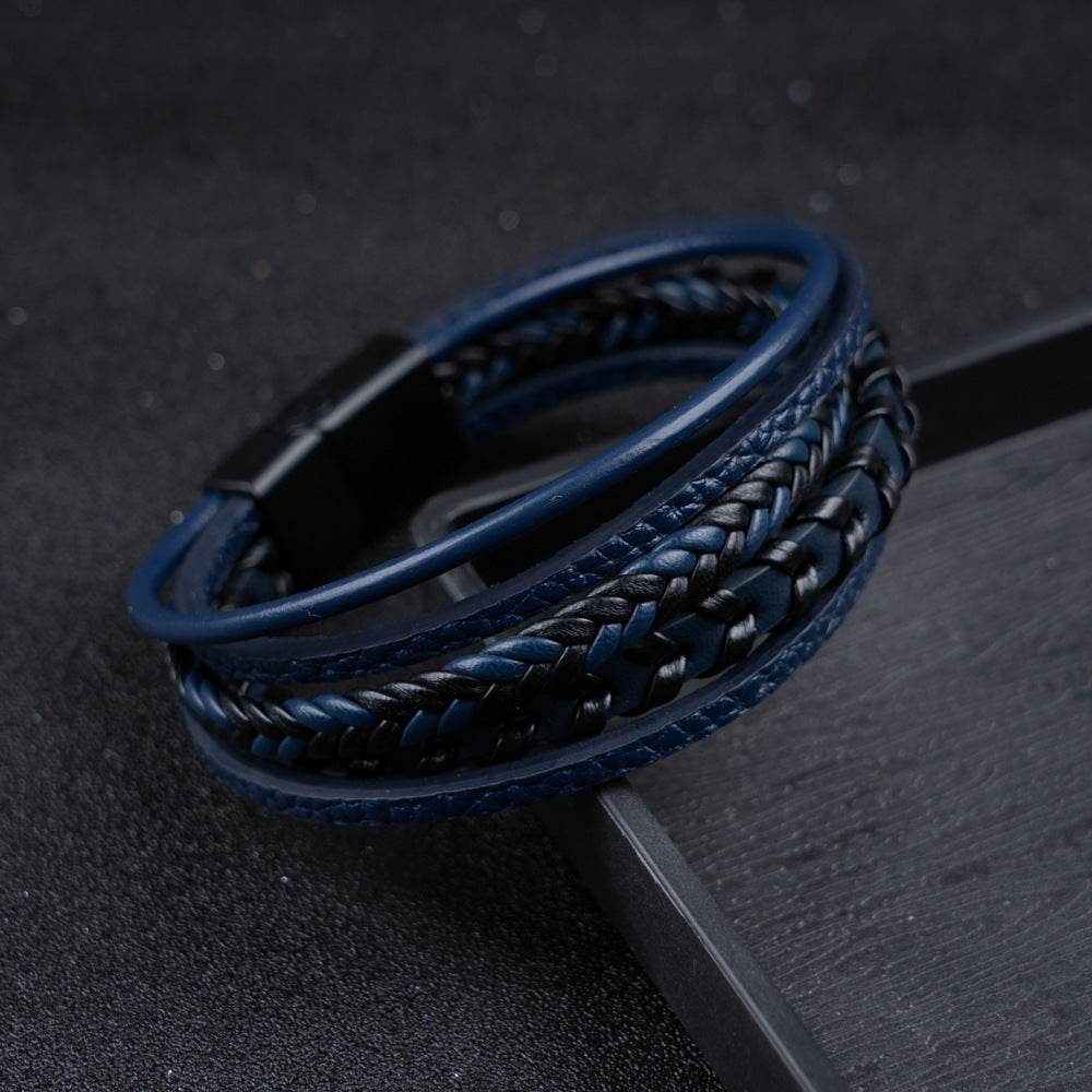 Siyaje | Bracelet viking en cuir tressé