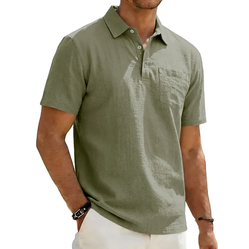 Siyaje | Polo en lin à manches courtes pour homme
