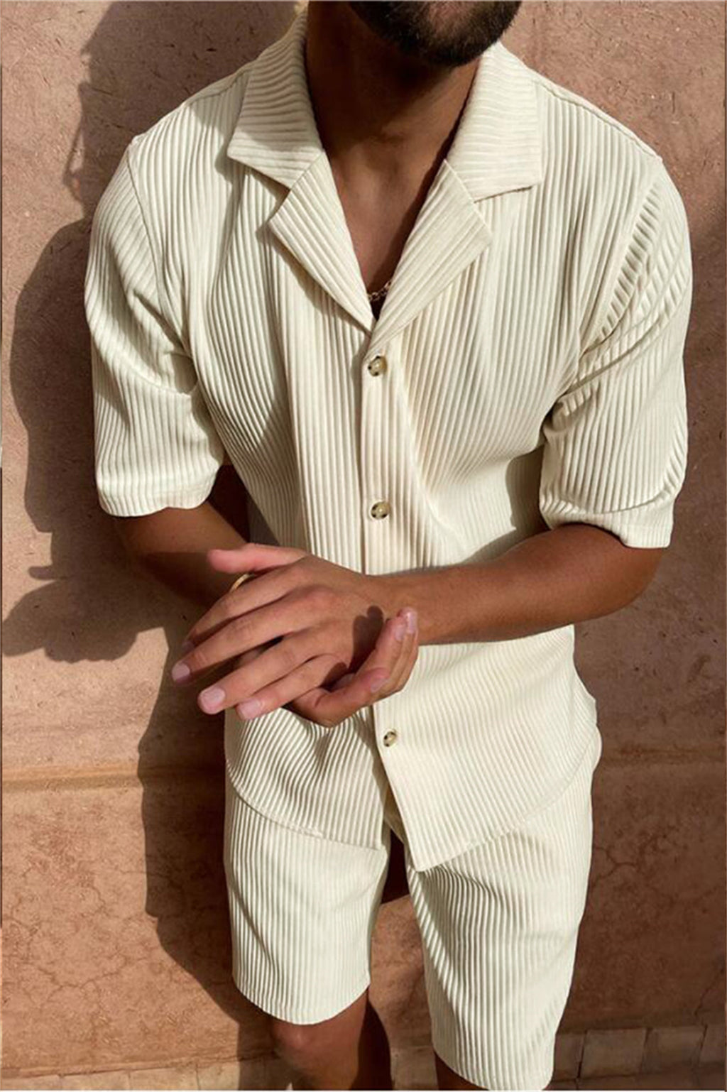 Siyaje | Ensemble chemise en corde à manches courtes et pantalon court