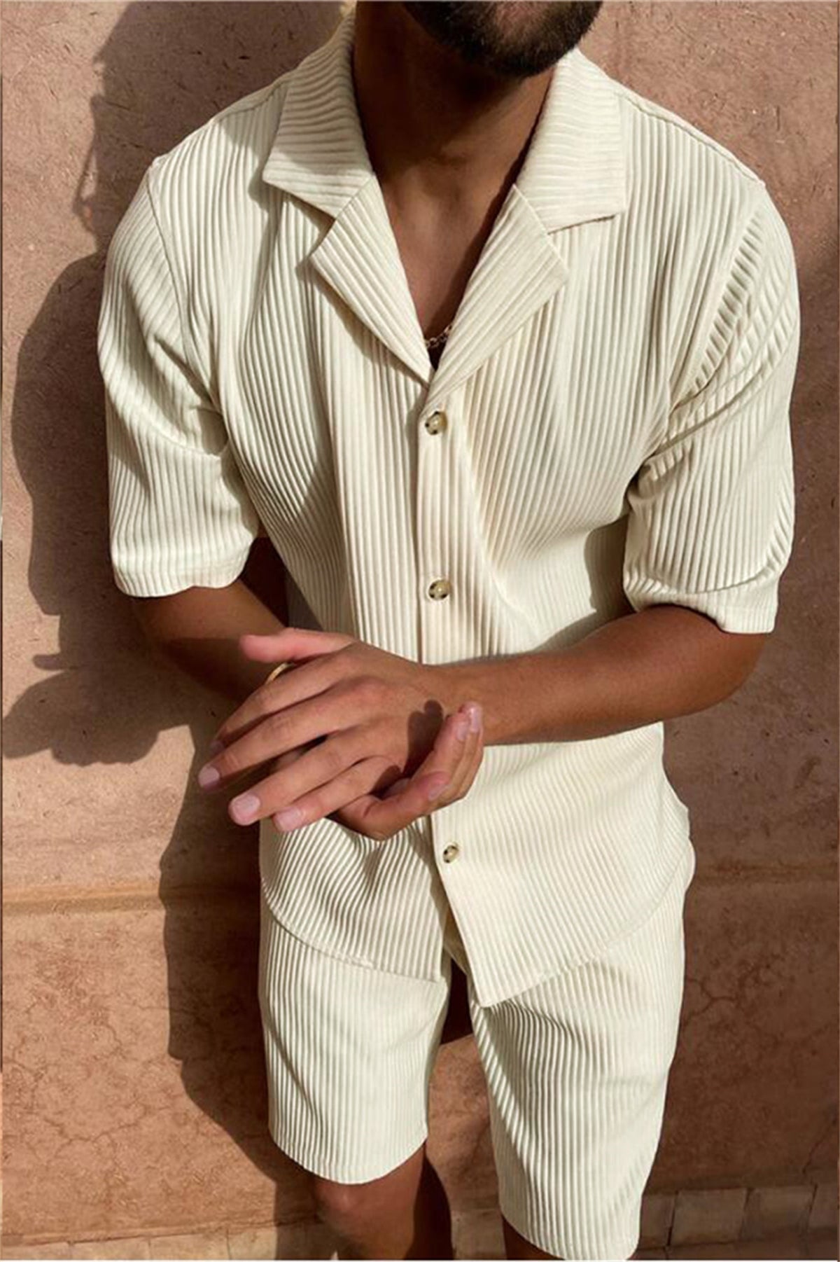 Siyaje | Ensemble chemise en corde à manches courtes et pantalon court