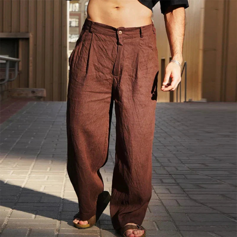 Siyaje | Pantalon large en lin