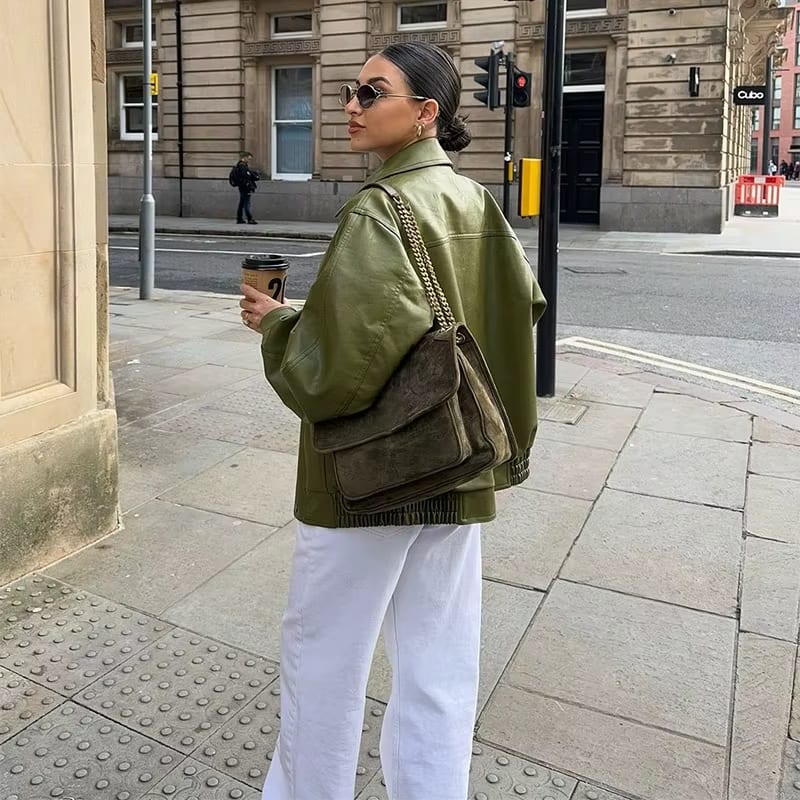 Marie - Veste en Cuir Oversized