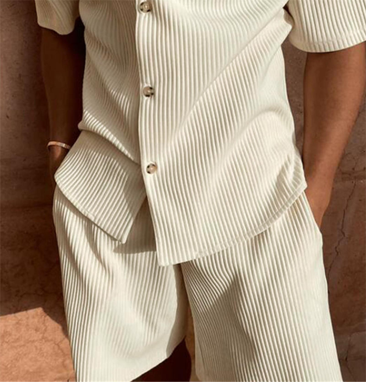 Siyaje | Ensemble chemise en corde à manches courtes et pantalon court