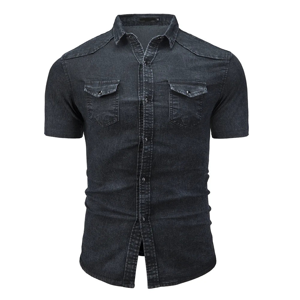 Siyaje | Chemise en denim à manches courtes