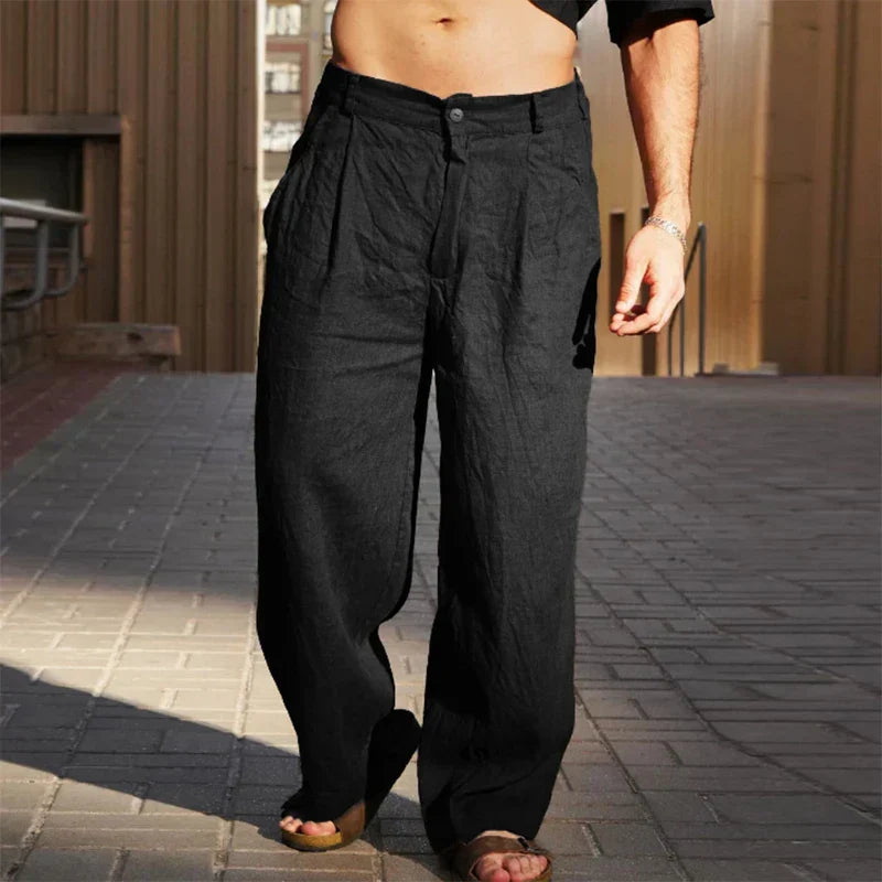 Siyaje | Pantalon large en lin