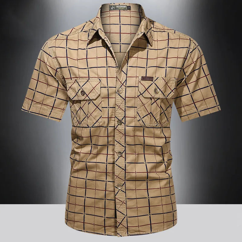 Siyaje | Chemise élégante à manches courtes à carreaux