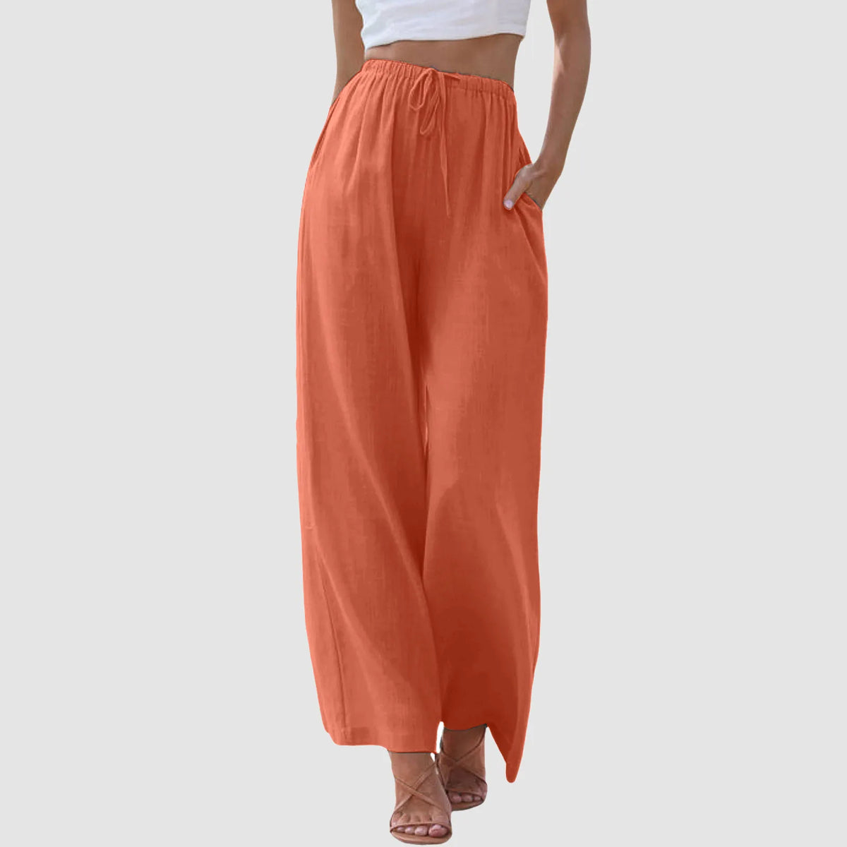 Siyaje | Pantalon confort à jambe large et taille haute