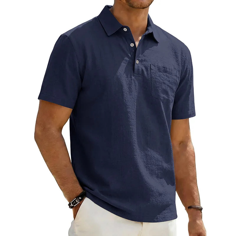 Siyaje | Polo en lin à manches courtes pour homme
