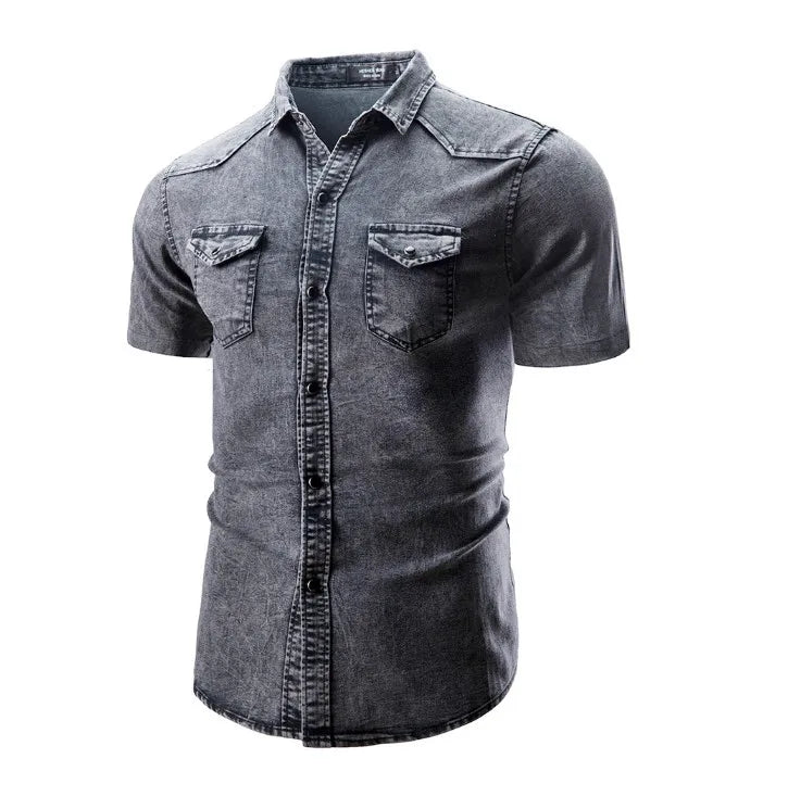 Siyaje | Chemise en denim à manches courtes