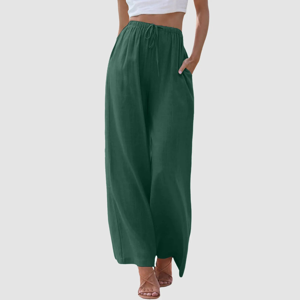 Siyaje | Pantalon confort à jambe large et taille haute