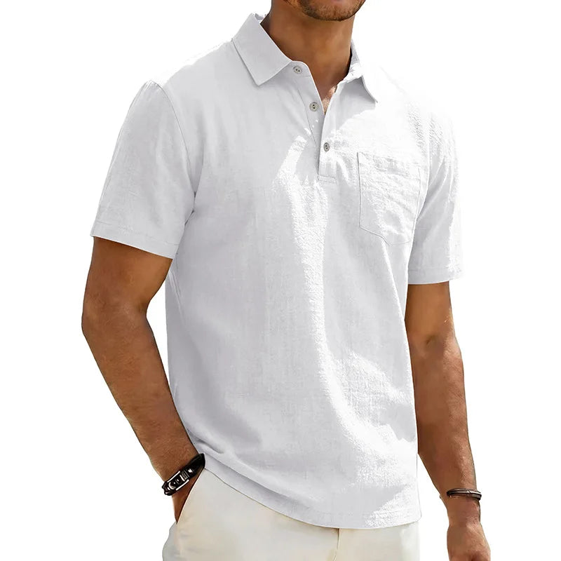 Siyaje | Polo en lin à manches courtes pour homme