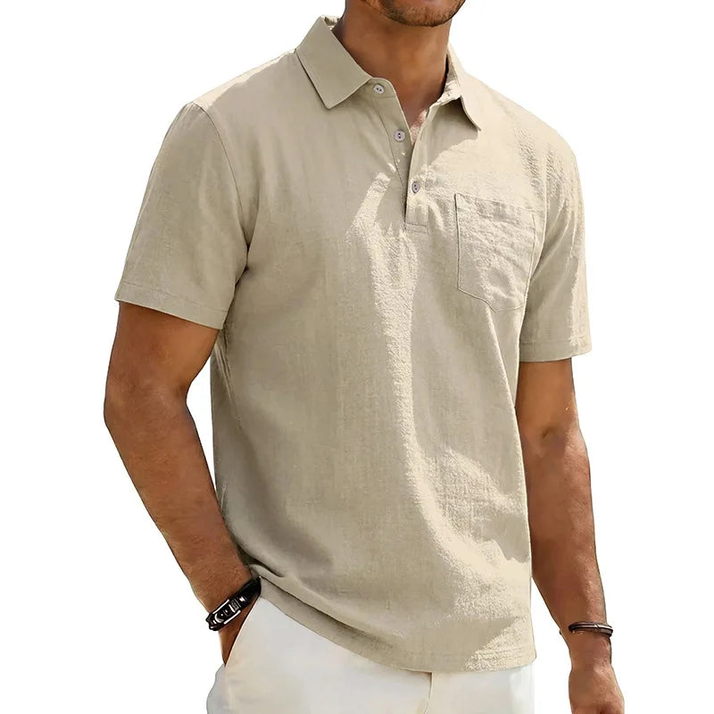 Siyaje | Polo en lin à manches courtes pour homme