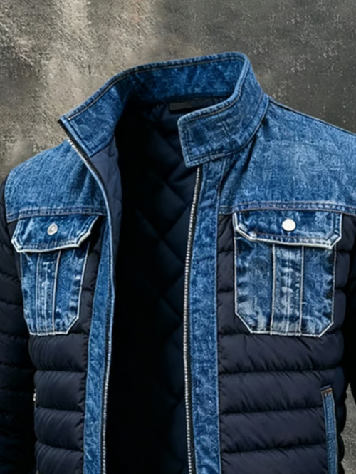 Siyaje | Veste hybride en denim matelassé