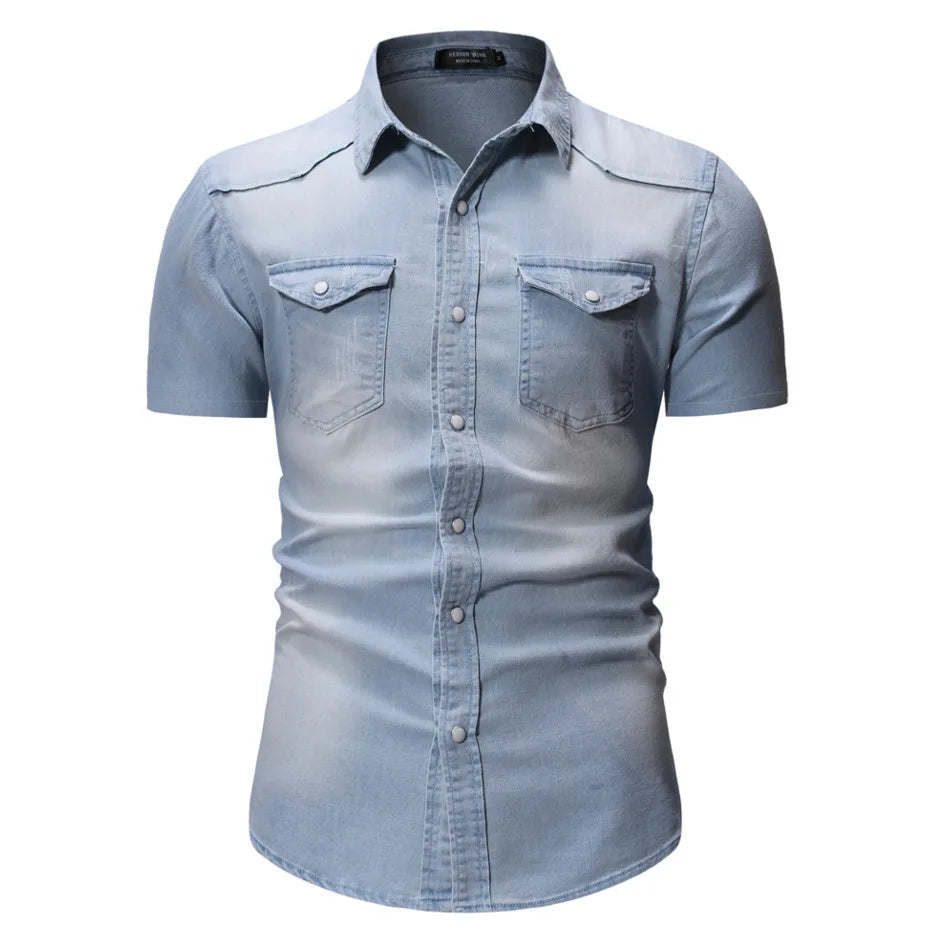 Siyaje | Chemise en jean à manches courtes avec poche