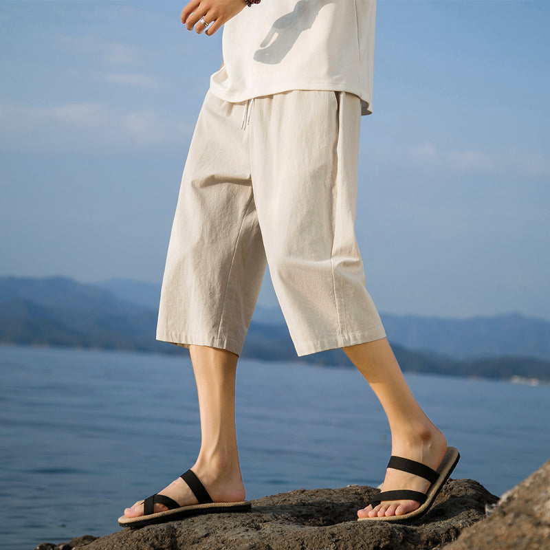 Siyaje | Short élégant en coton et lin