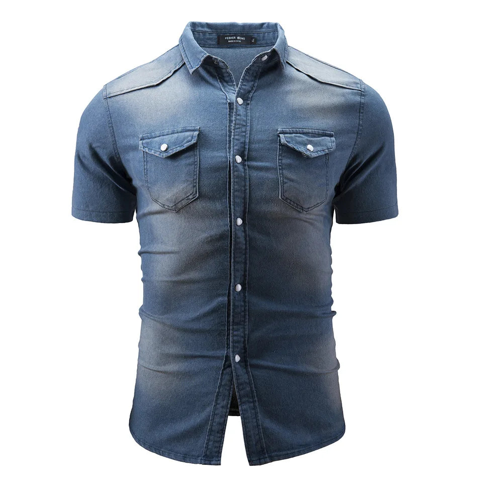 Siyaje | Chemise en denim à manches courtes