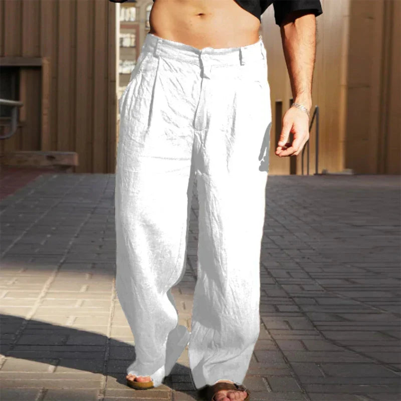 Siyaje | Pantalon large en lin