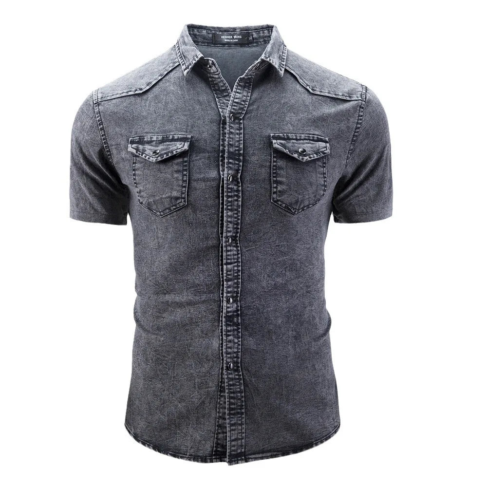Siyaje | Chemise en denim à manches courtes