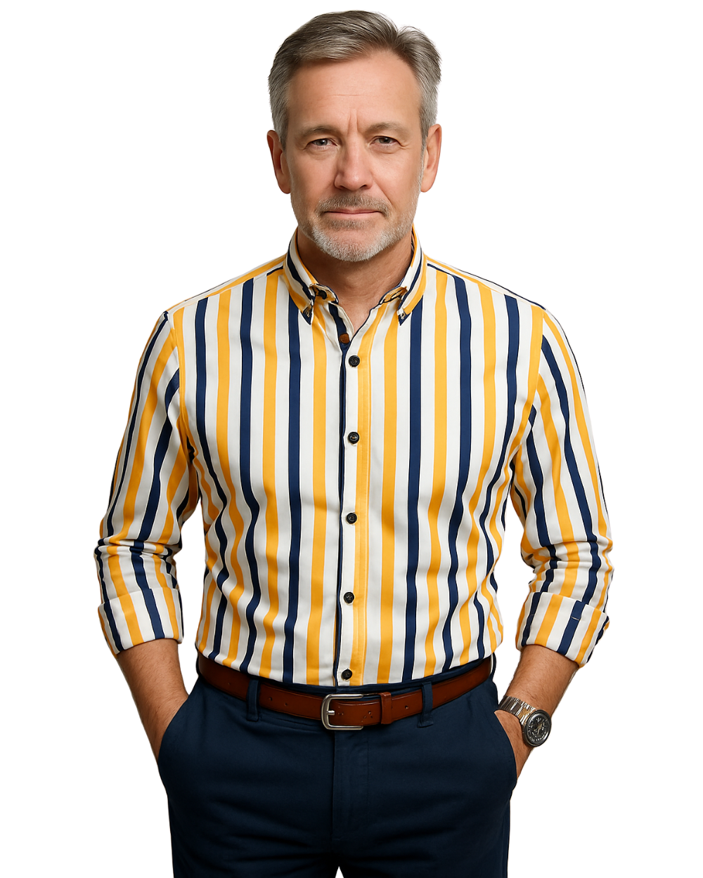 Siyaje | Chemise Casual Rayée pour Hommes