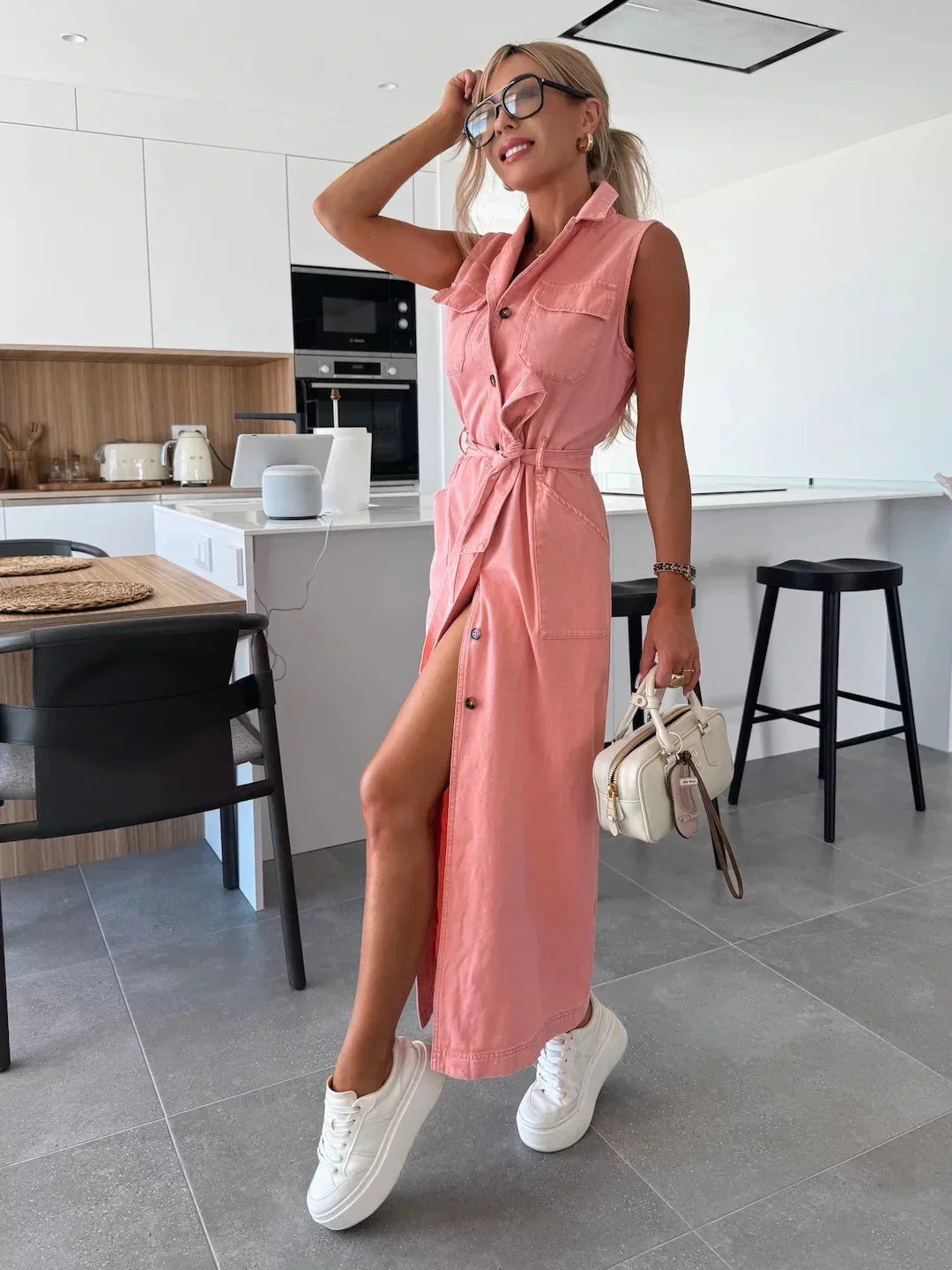 Siyaje | Robe longue en jean