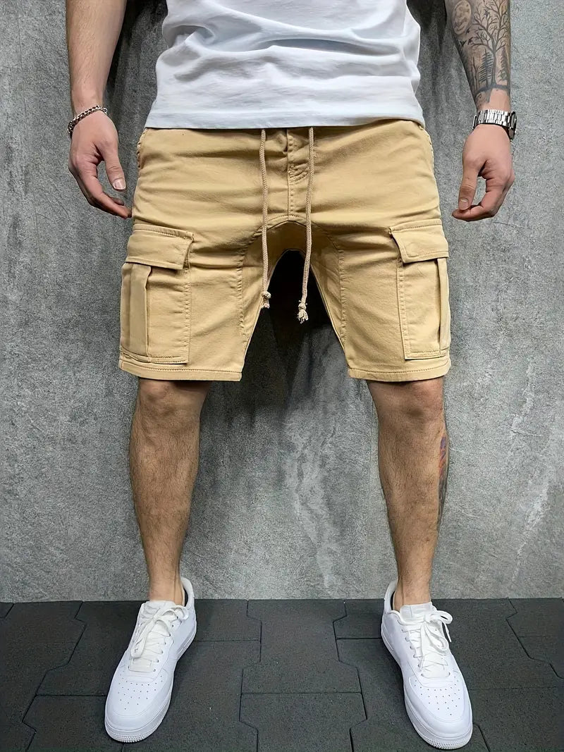 Siyaje | Short cargo décontracté à taille non élastique avec cordon