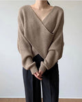 Siyaje | Pull en tricot croisé chic