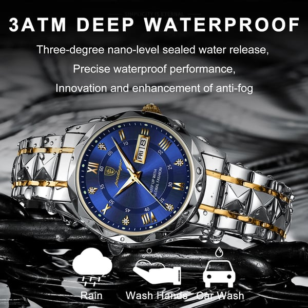 Montre de luxe pour hommes étanche de la marque haut de gamme avec fonction lumineuse