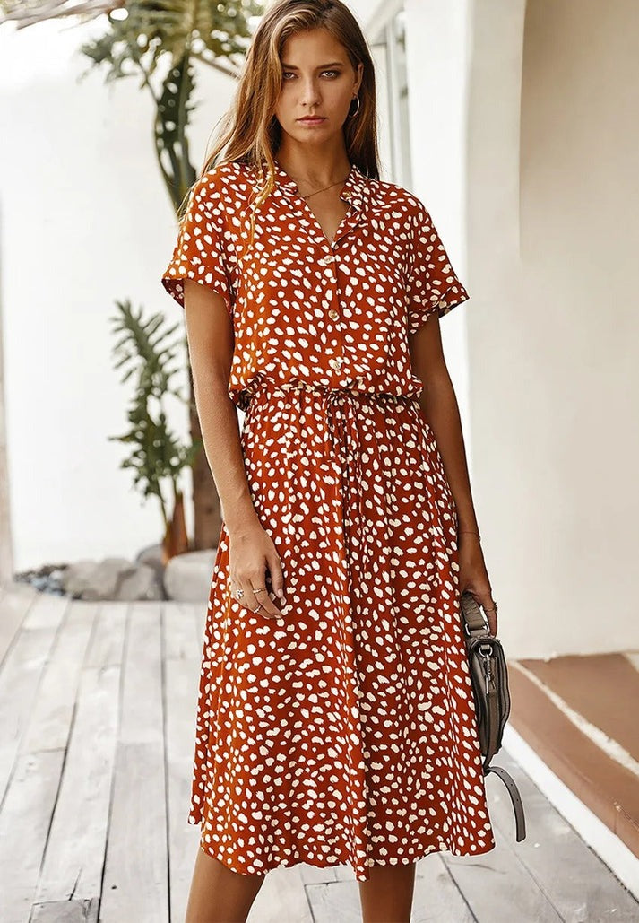 Edith - Robe à col en V