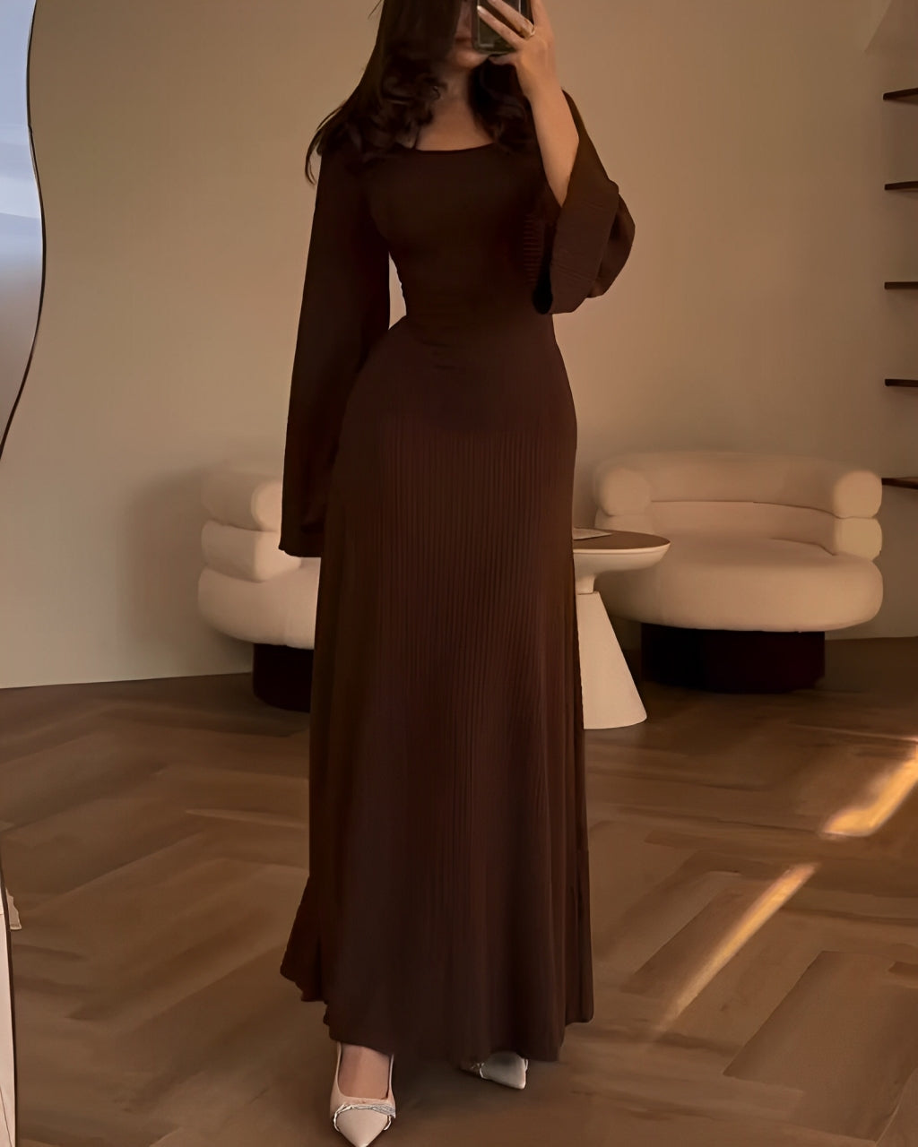 Robe Maxi Tricotée Élégante