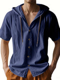 Siyaje | Chemise légère en lin à manches courtes avec capuche