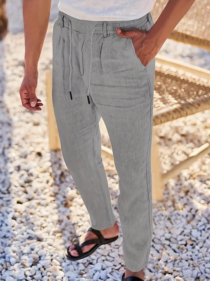Siyaje | Pantalon ample en lin avec cordon de serrage