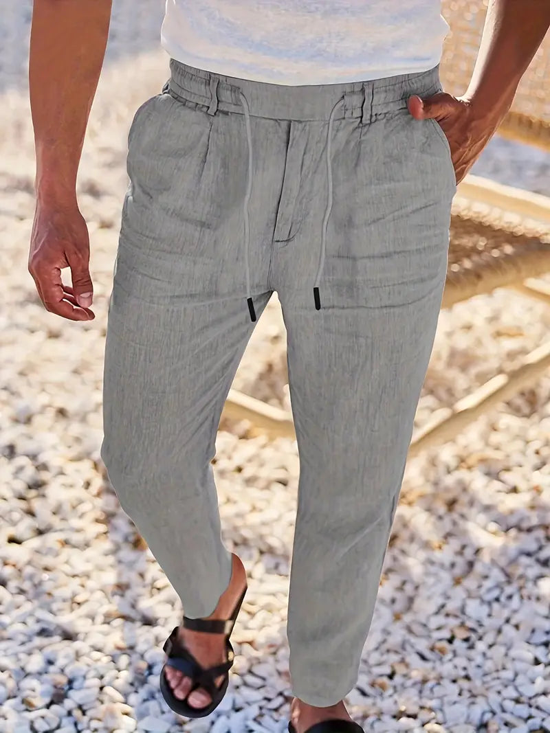 Siyaje | Pantalon ample en lin avec cordon de serrage