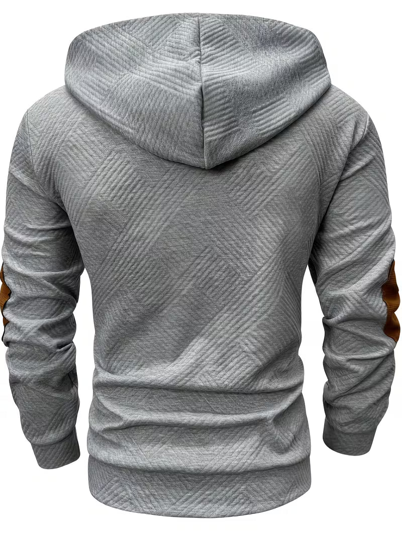 Siyaje | Sweat à capuche texturé avec empiècements contrastés aux coudes
