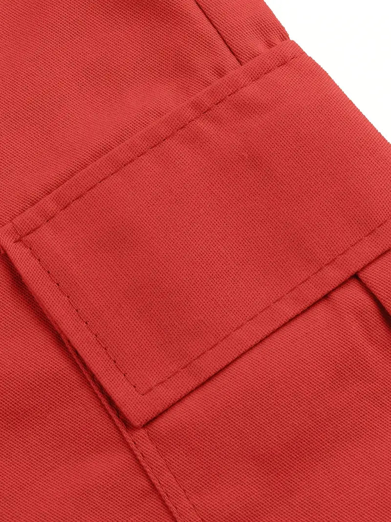 Siyaje | Short cargo décontracté à taille non élastique avec cordon