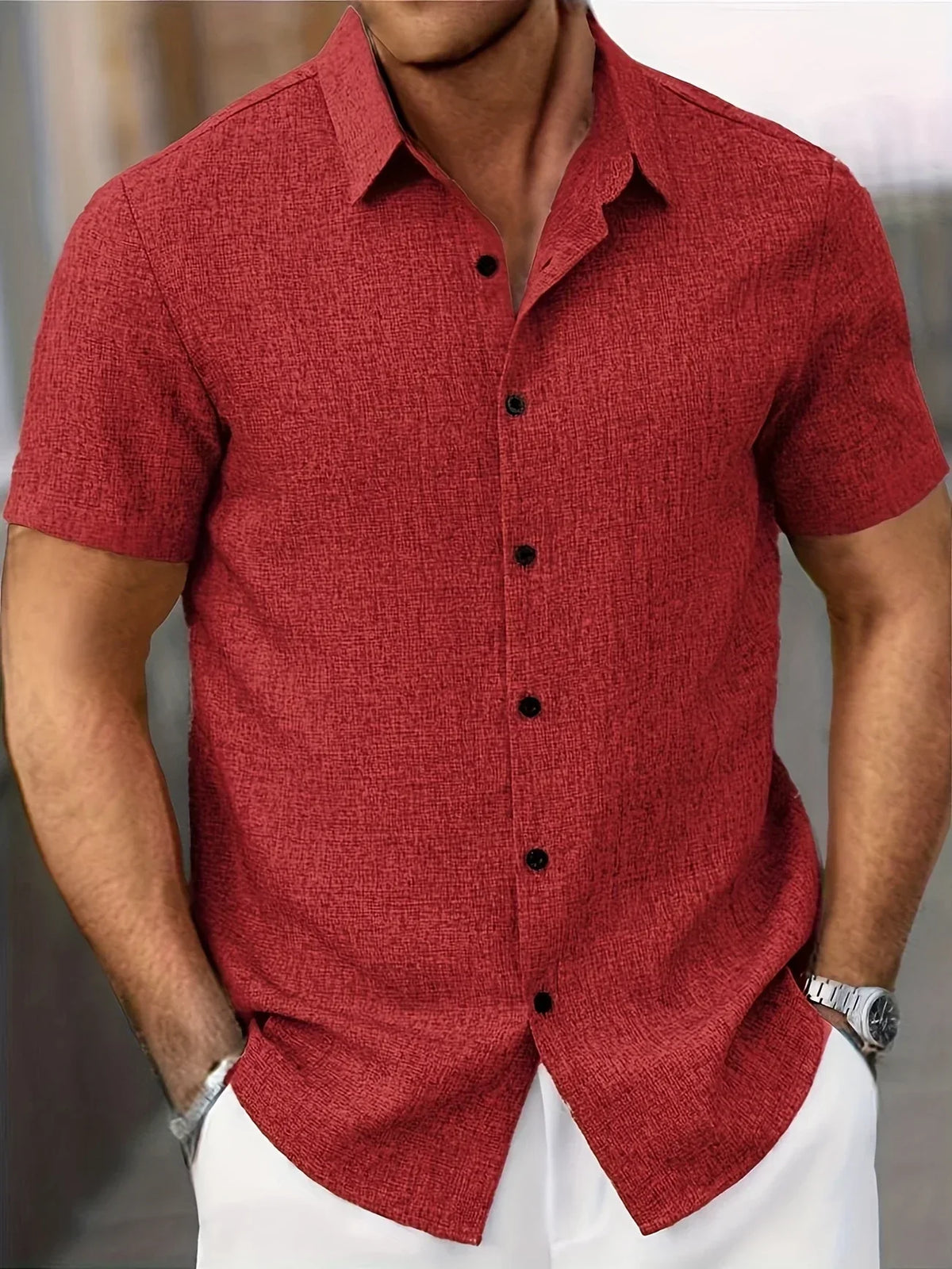 Siyaje | Chemise légère à manches courtes en mélange de lin