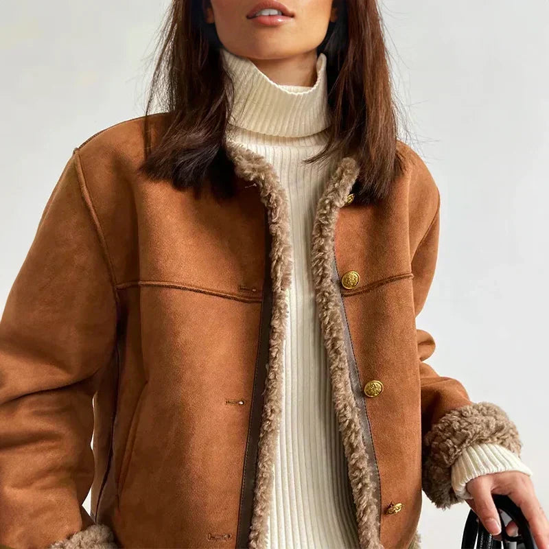 Siyaje | Manteau en peau de mouton avec boutons