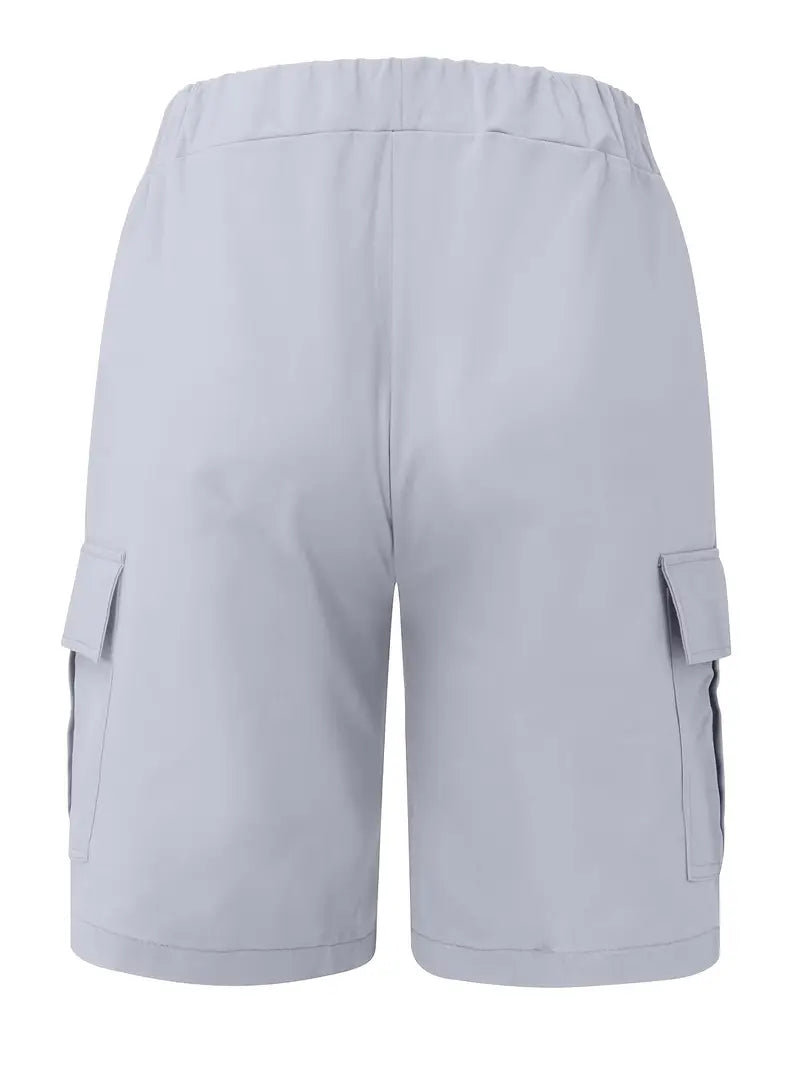 Siyaje | Short cargo décontracté à taille non élastique avec cordon