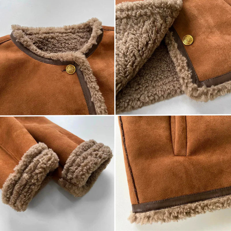 Siyaje | Manteau en peau de mouton avec boutons