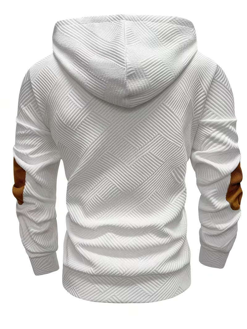 Siyaje | Sweat à capuche texturé avec empiècements contrastés aux coudes