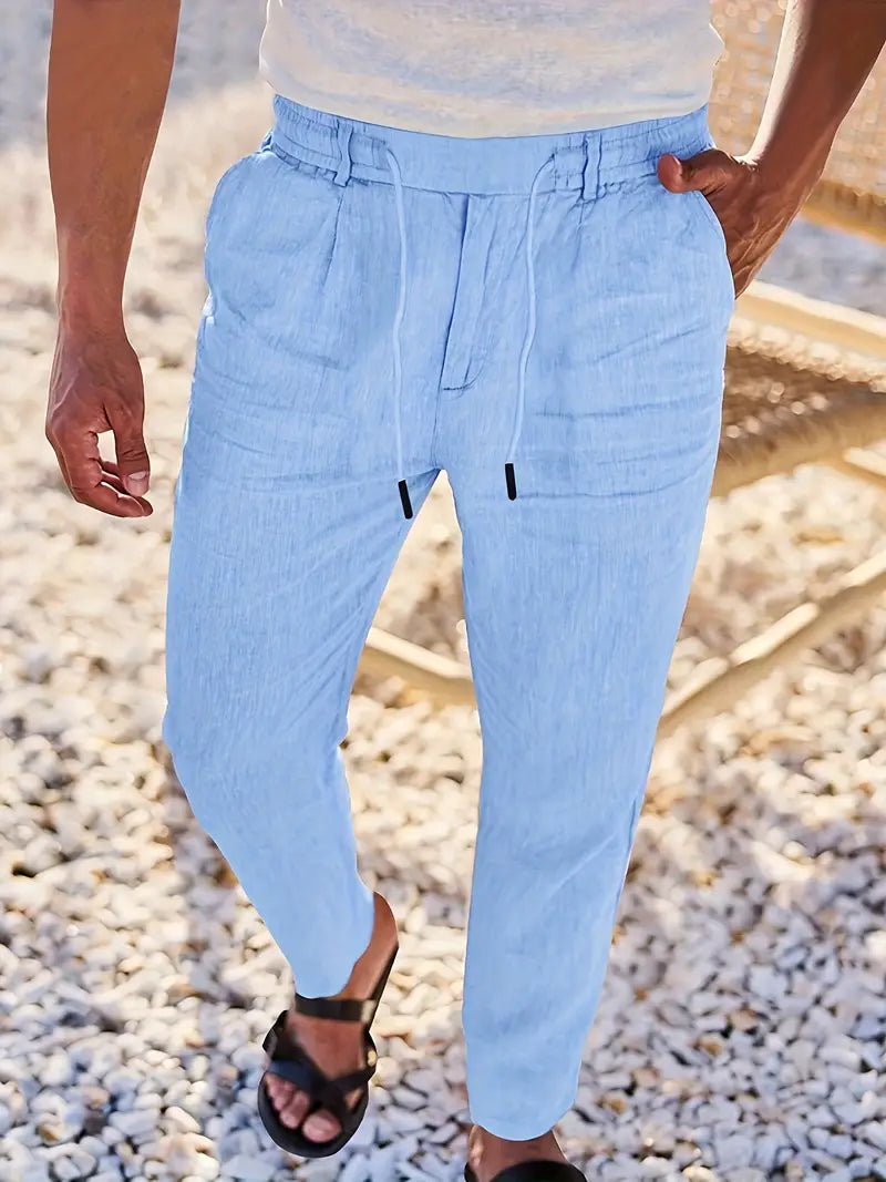 Siyaje | Pantalon ample en lin avec cordon de serrage
