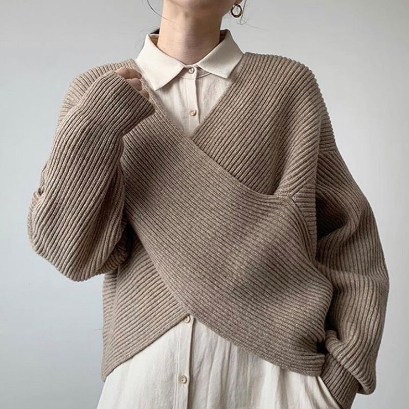 Siyaje | Pull en tricot croisé chic