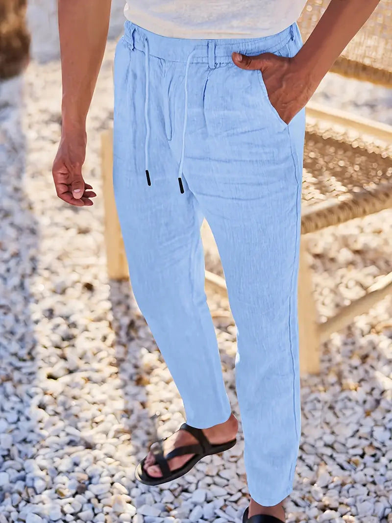 Siyaje | Pantalon ample en lin avec cordon de serrage