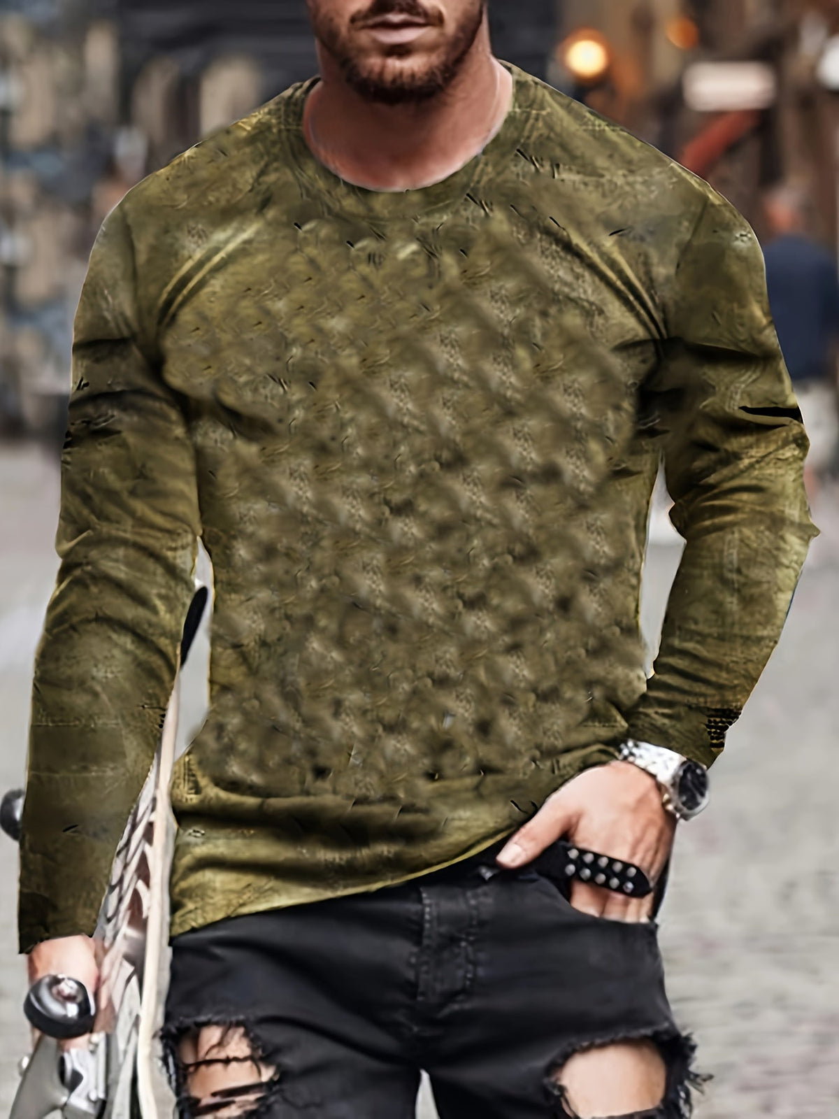 Siyaje | T-shirt à manches longues avec motif color block