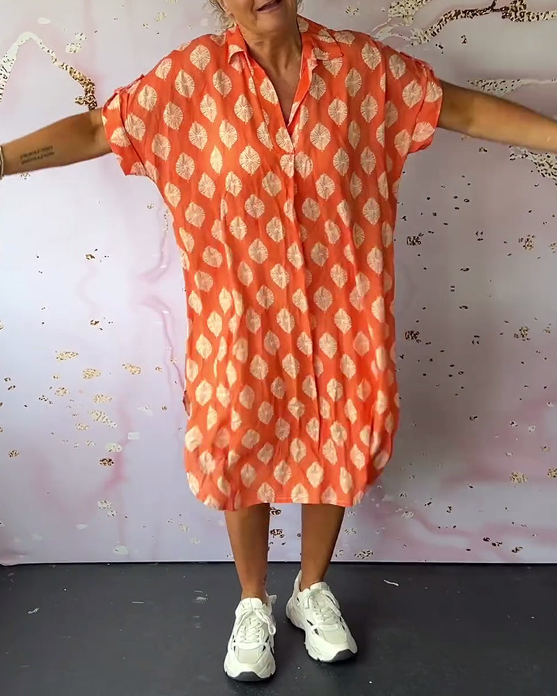 Liora | Robe d'Été Ample avec Col Revers et Manches Courtes