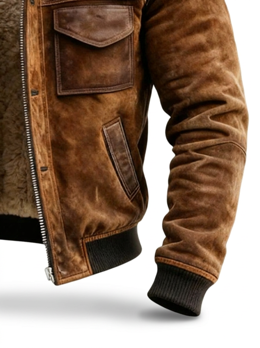Siyaje | Veste en cuir avec doublure en sherpa