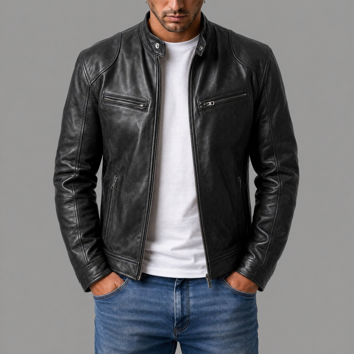 Siyaje | Veste décontractée en cuir