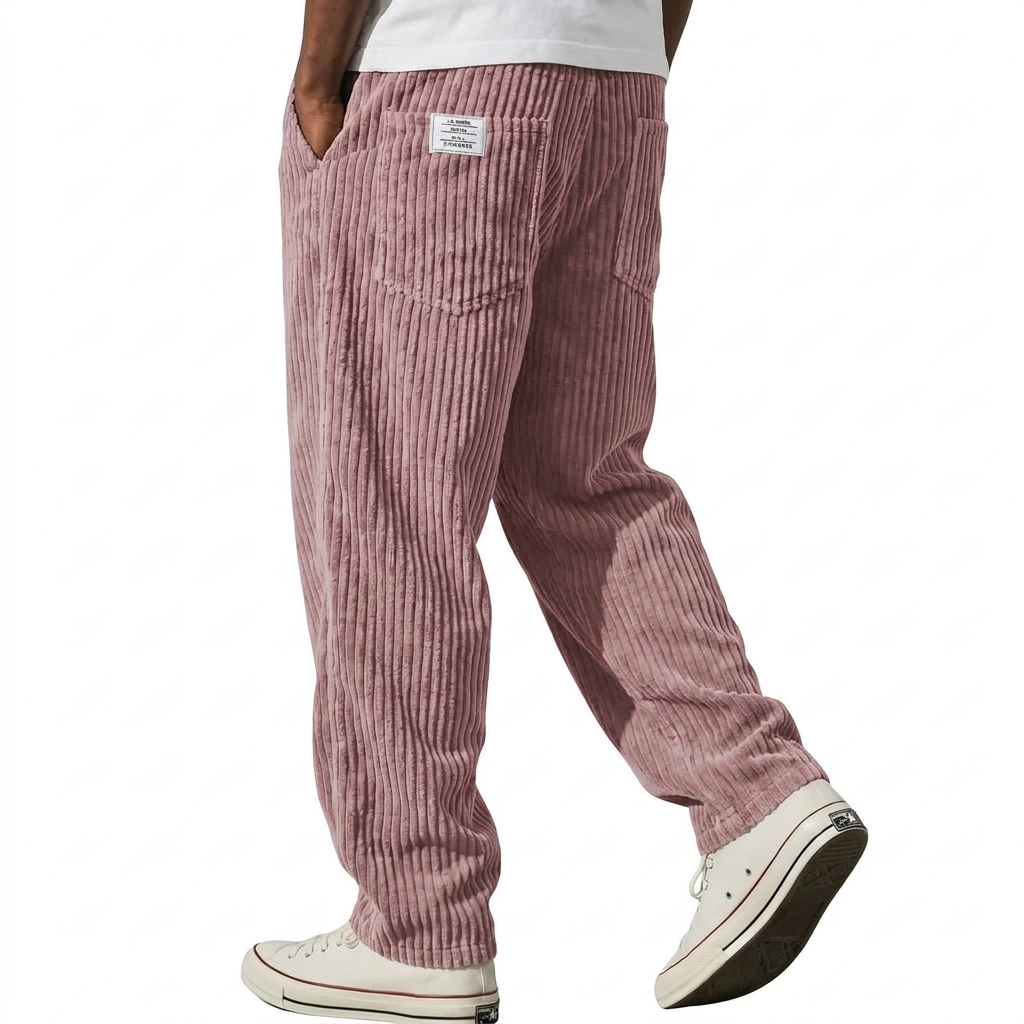 Siyaje | Pantalon en velours côtelé pour homme à taille élastique